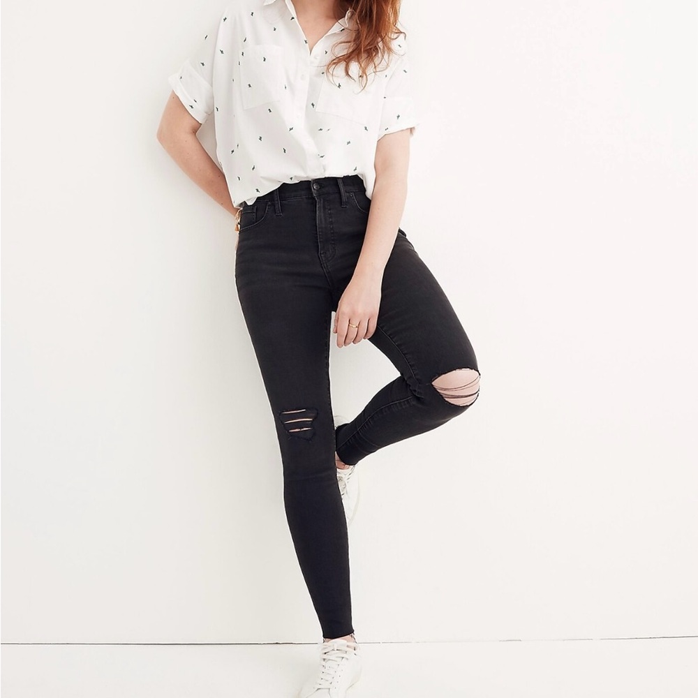 Madewell High Rise Distressed Skinny Jeans